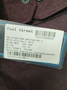 Paul street Men's Maroon Button-Up Shirt