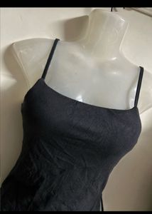 Sleek Black Cami Top with Side Slits