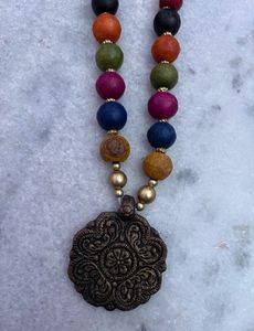 New Boho wooden Beaded Necklace &amp; Earrings