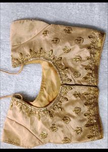 Embroidered Blouse Set - Gold &amp; Navy