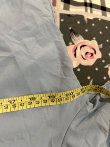 Light Blue Short Sleeve Button-Up Top