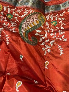 Elegant Orange Banarsi Silk Saree
