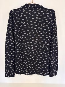 Black Bow🎀 Print Button-Up Shirt