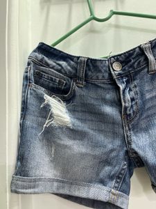 Distressed Denim Shorts