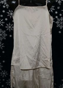 Satin Camisole with Shorts set Cream color