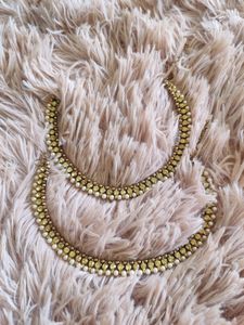 Pearl & Stone details Anklets Set of 2