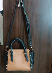Stylish Two-Tone Satchel