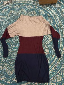 Colorblock Off-Shoulder Mini Dress
