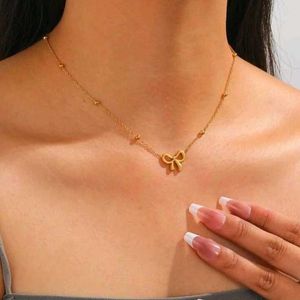 Anti Tarnish Bow Necklace