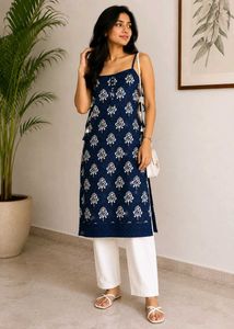Navy Blue Ethnic Kurta Suit