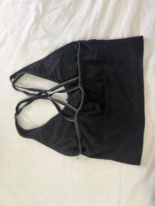 Black Strappy Sports Girl Briefs
