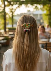 Butterfly Beaded Hair Clip