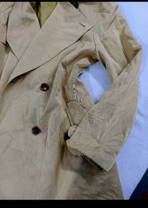 ✨ Mustard Beige Double-Breasted Midi Coat!