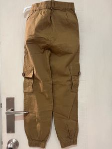 Kids' khakhi Brown Cargo Pants