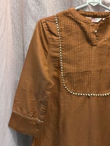 all about you - Rust Brown Kurta Set with Pants