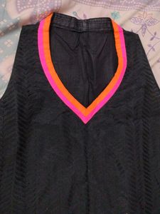 Black V Neck Kurti 🖤