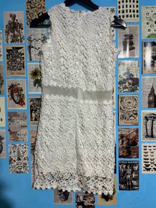 White Lace Overlay Dress