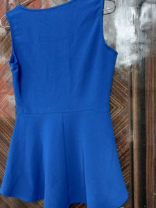 Stylish Blue Peplum Top
