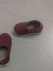 Toddler Girls Maroon Slip-on Shoes
