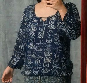 Boho Print Long Sleeve Top