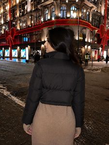 Black Cropped Puffer Jacket