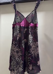 Sheer Floral Babydoll Dress