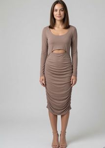 Ruched Long Sleeve Dress