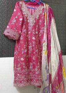original pakistani suits Beautiful Red Floral Kurt