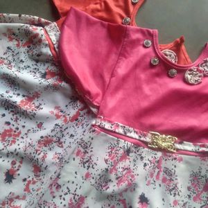 Combo Set Girls Western Dress