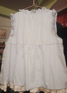 Light Blue Ruffled Blouse (SAVANA)