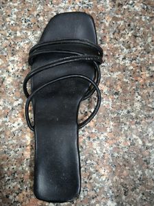 Black Strappy Flat Sandals