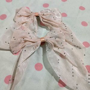 Sparkly Bow Hair Ties - Set of 2