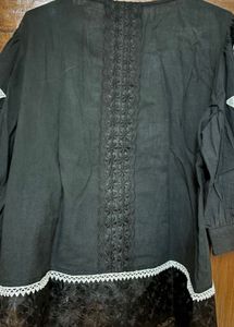 Black Embroidered Kurta/top