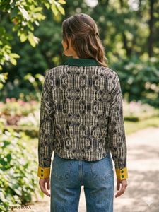 Retro Floral Print Collared Shirt