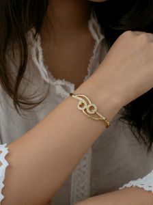 Elegant CZ Gold plated Bangle Bracelet