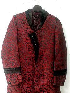 Maroon &amp; Black Sherwani