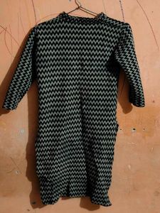 Stylish Black &amp; Grey Zigzag Kurta