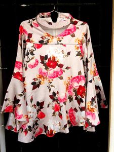 Floral Bell Sleeve Top