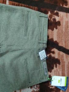 Men's Grey Texture Cotton Blend Pant