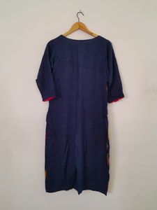 Navy Blue Printed Kurta (Women's)