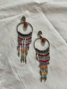 Bohemian Hoop Earrings with Beads