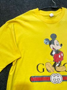 Vibrant Yellow Mickey Mouse Graphic Tee