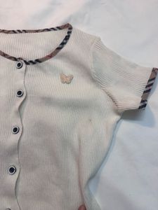 Cute Cream Ribbed Cardigan Top