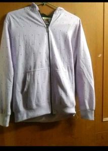 Light Purple Dotted Zip-Up Hoodie(unused)