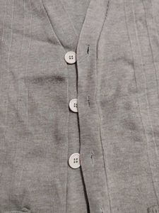 Sleeveless Button-Up Cardigan