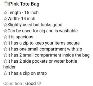 🔻PRICEDROP 🦄HelloTbj Pastel Pink Tote Bag