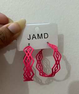 Hot Pink Hoop Earrings
