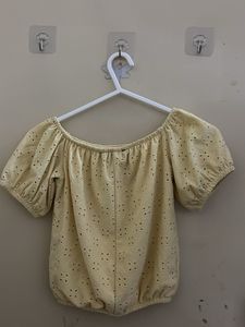 Chic Off-Shoulder Eyelet Top