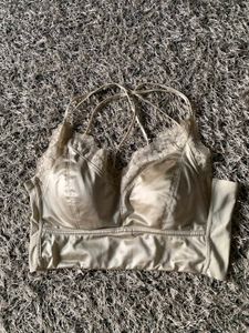 Lace Trim Satin Bralette