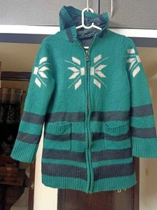NEW Women's Green Hooded Knit Jacket